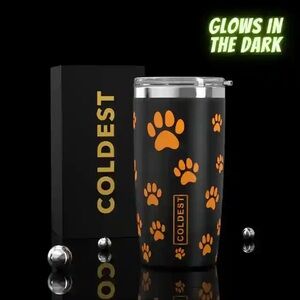 Coldest 20 oz Tumbler - Pumpkin Paws, Limited Edition - Glow in the Dark / NIB